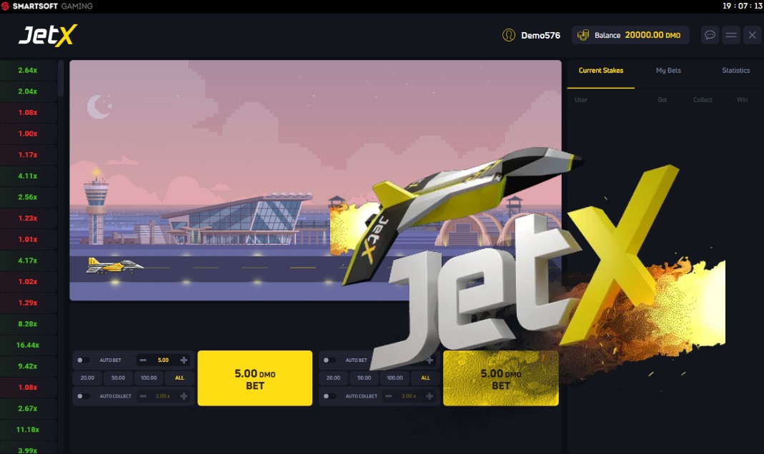 JetX — начало раунда, множитель x3.42